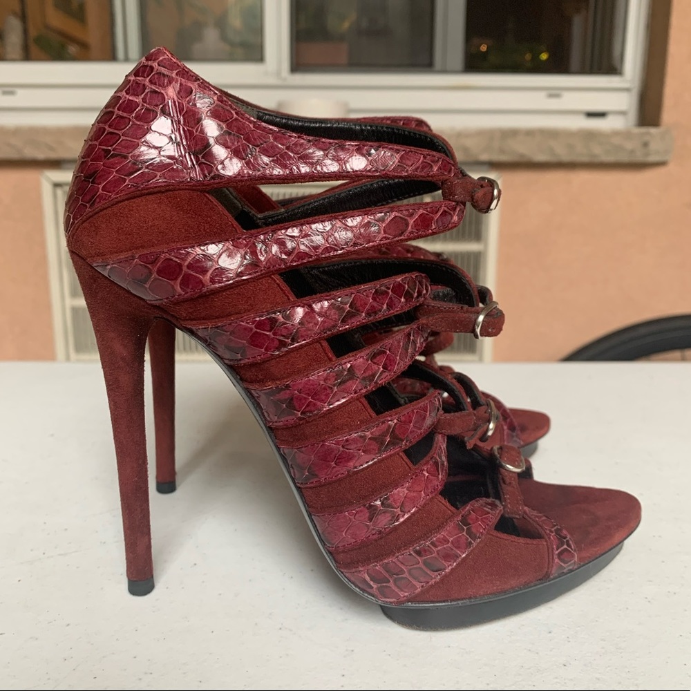 Balenciaga FW11 Multistrap Python Sandal Heels